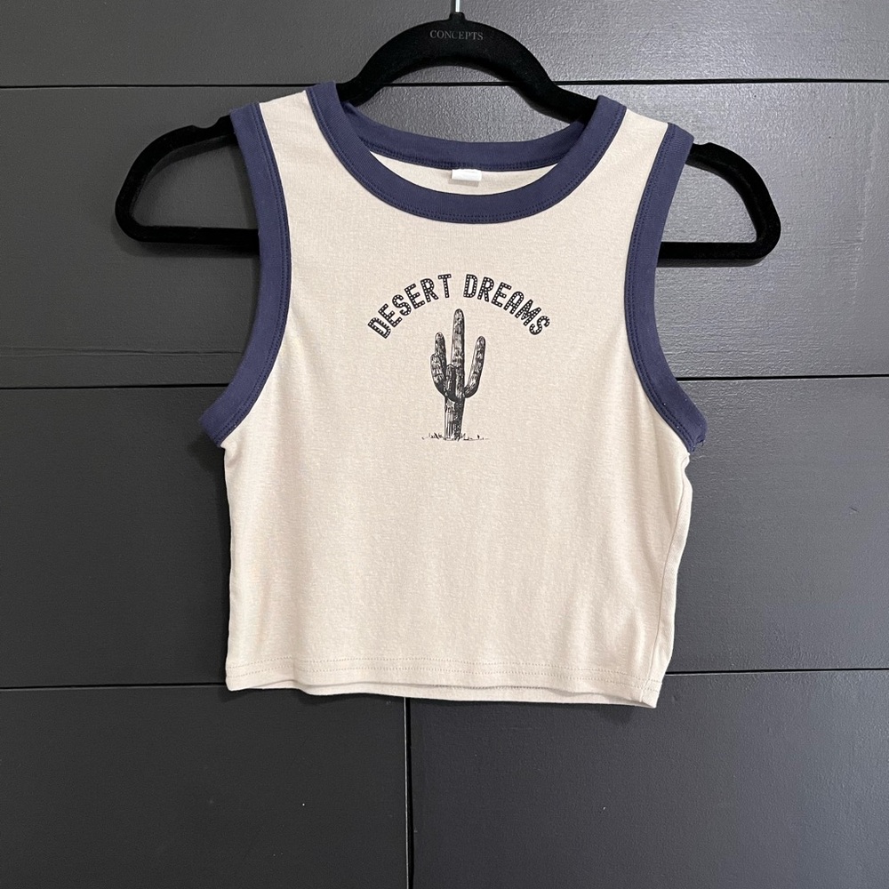 DESERT DREAMS Sleeveless Crop Tank Top Neutral Tones Women’s Sz M EUC